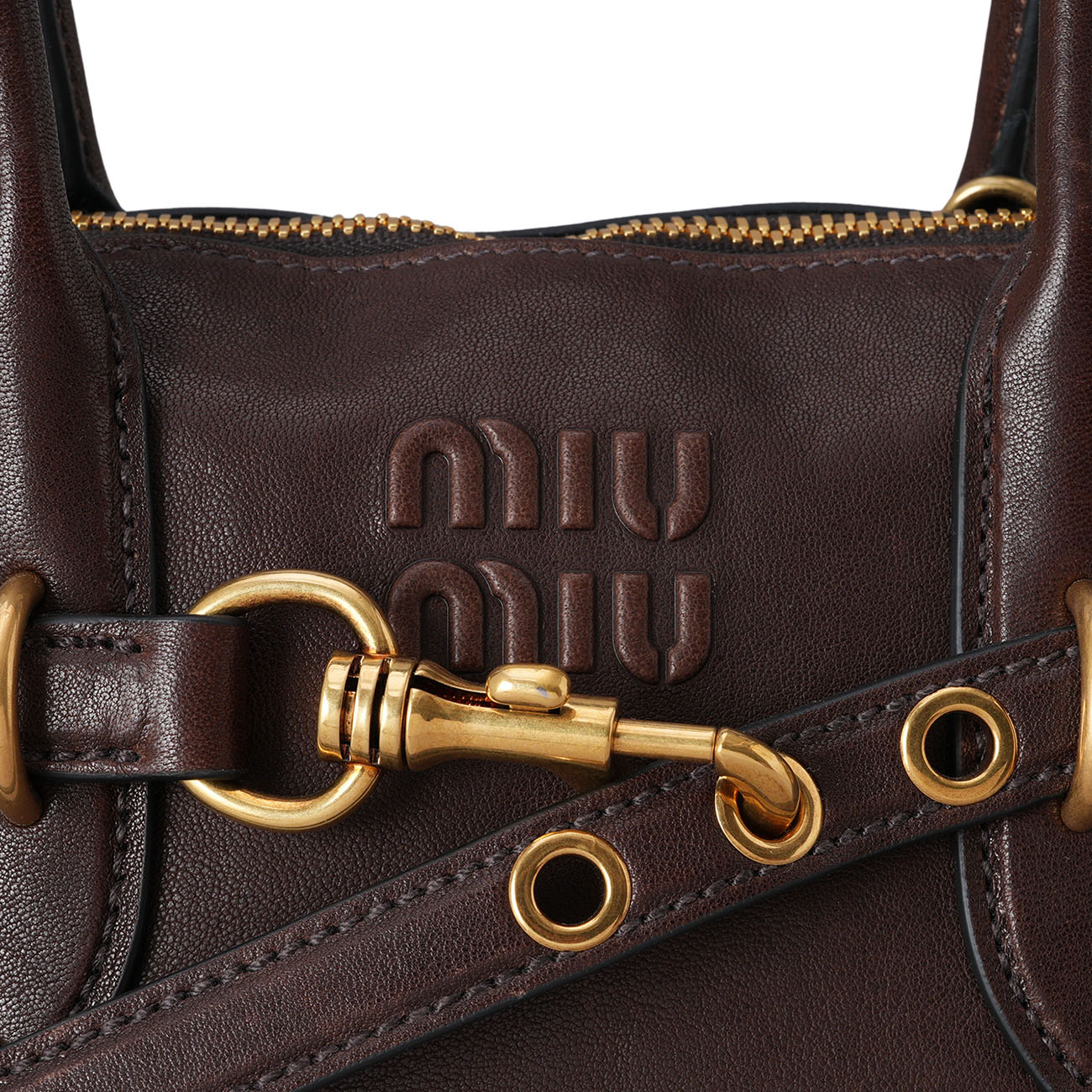 MIU MIU(USED)미우미우 아방뛰르 나파 가죽 탑 핸들 백